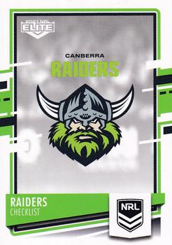 2021 NRL Elite #010 Canberra Raiders Checklist Front